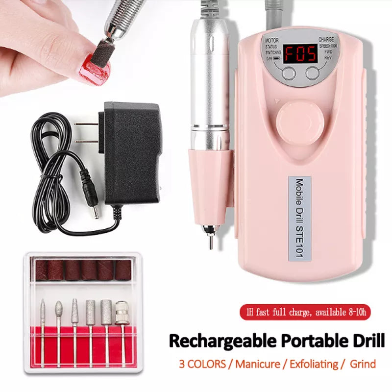 Pulidor De Uñas Recargable Portatil Acrilicas-gel Drill STE-101