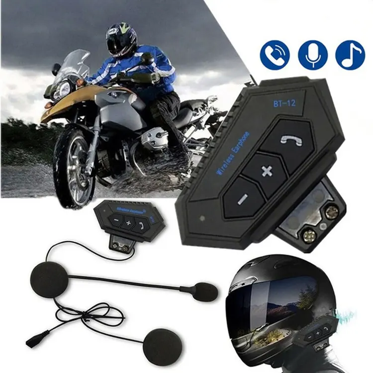 Audífonos Bluetooth Recargables Para Casco Moto Estéreo BT-12 ¡Envió Gratis!