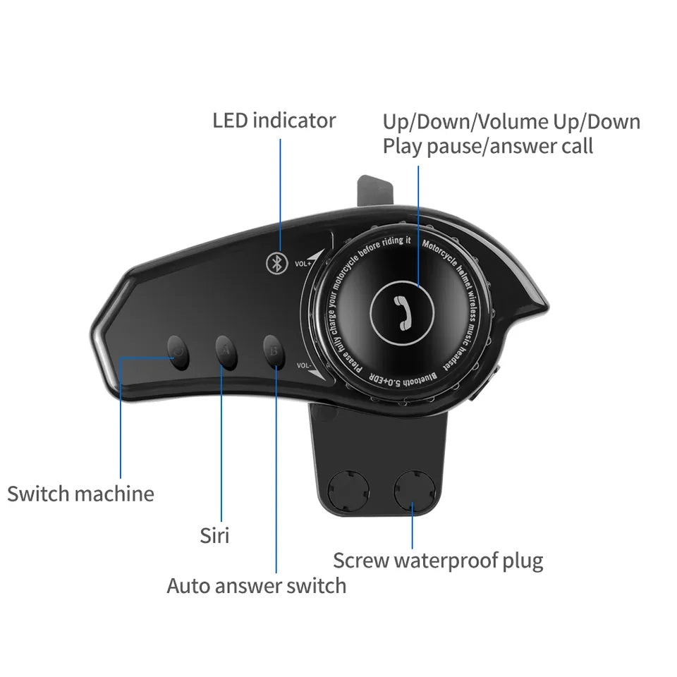 Audífonos Bluetooth Recargables Para Casco Moto Estéreo BT35