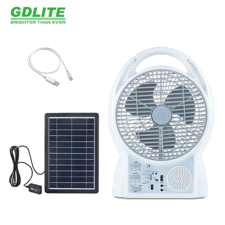 Ventilador Recargable Solar 6 En 1 GdTimes GD-8029