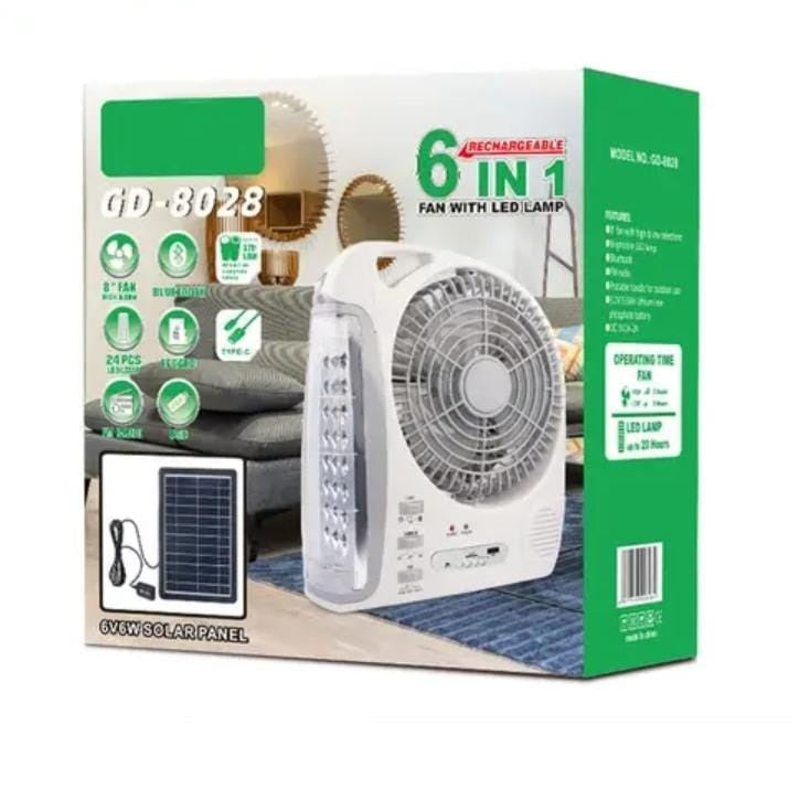 Ventilador Recargable 6 en 1 GDTimes GD-8028