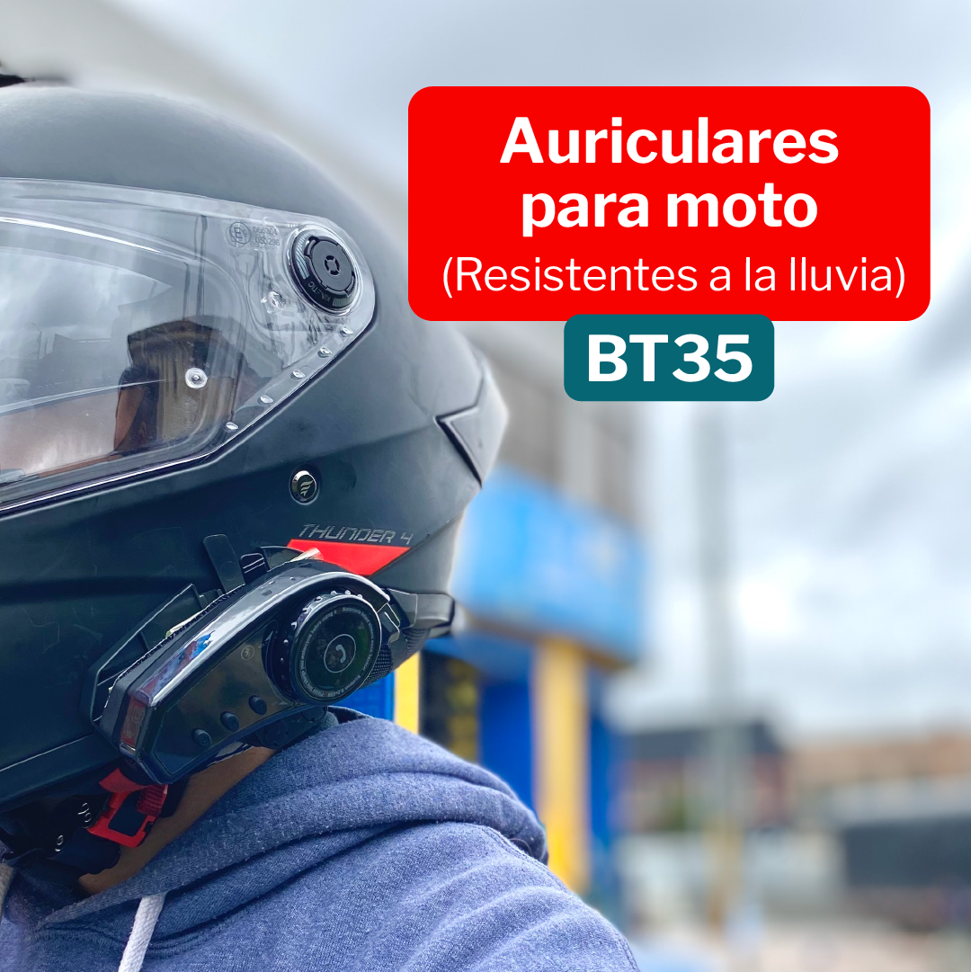 Audífonos Bluetooth Recargables Para Casco Moto Estéreo BT35